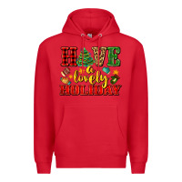 Red have a lovely holiday with gloves Premium Hoodie - AdoDesignShop