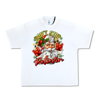 White dont stop believin Urban Heavy Tee - Zillion Design Studio