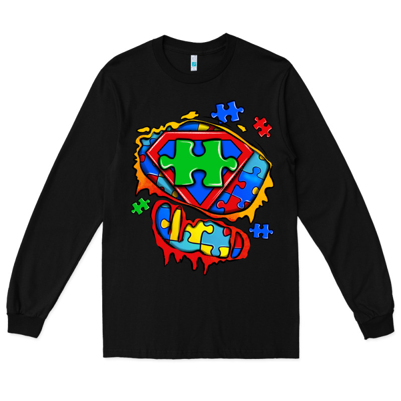 Autism Superhero Ripped Tshirt Long Sleeve Tee by Zillion Design Studio | Teevron
