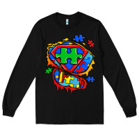 Black autism superhero ripped tshirt Long Sleeve Tee - Zillion Design Studio