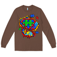 Chestnut autism superhero ripped tshirt Long Sleeve Tee - Zillion Design Studio