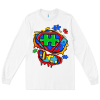 White autism superhero ripped tshirt Long Sleeve Tee - Zillion Design Studio
