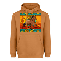 Meerkat western sunset galloping horse sunflower Heavyweight Hoodie - Artiststas