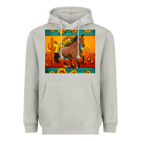 Moon Dust western sunset galloping horse sunflower Heavyweight Hoodie - Artiststas
