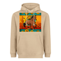Mushroom western sunset galloping horse sunflower Heavyweight Hoodie - Artiststas