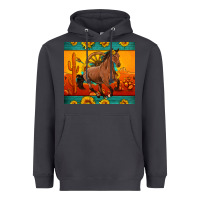 Smoke western sunset galloping horse sunflower Heavyweight Hoodie - Artiststas