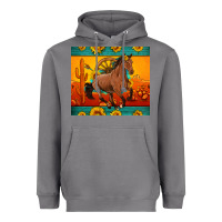 Storm western sunset galloping horse sunflower Heavyweight Hoodie - Artiststas