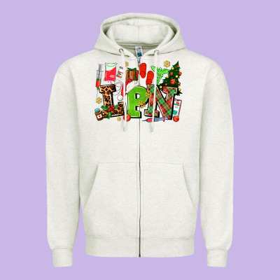 Lpn Christmas Nurse With Zipper Hoodie Designed By Adodesignshop