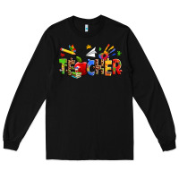 Black autism teacher Long Sleeve Tee - Zillion Design Studio