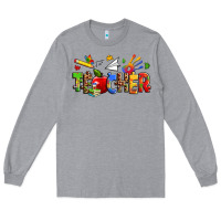 Heather Grey autism teacher Long Sleeve Tee - Zillion Design Studio