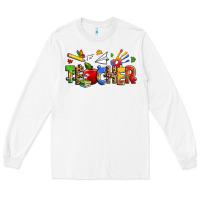 White autism teacher Long Sleeve Tee - Zillion Design Studio