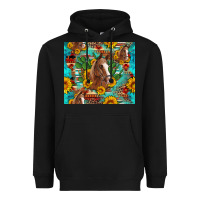 Black sunflowers and cactus horses turquoise aztec leopard background Heavyweight Hoodie - Artiststas