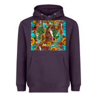 Plum sunflowers and cactus horses turquoise aztec leopard background Heavyweight Hoodie - Artiststas