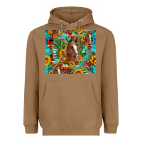 Toasted Coconut sunflowers and cactus horses turquoise aztec leopard background Heavyweight Hoodie - Artiststas