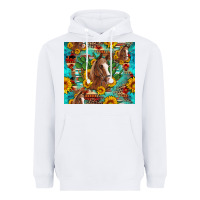 White sunflowers and cactus horses turquoise aztec leopard background Heavyweight Hoodie - Artiststas
