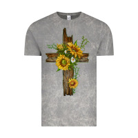 Cloud Rock sunflower cross Vintage Tee - texasbilliewilder