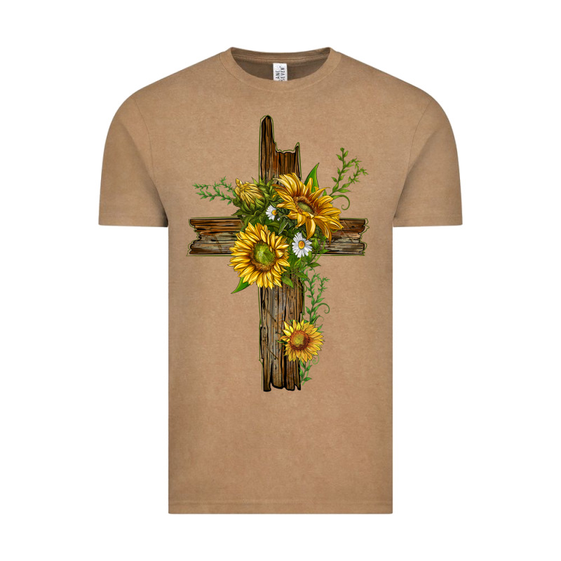 Sunflower Cross Vintage Tee by texasbilliewilder | Teevron