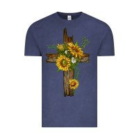 Vintage Denim sunflower cross Vintage Tee - texasbilliewilder