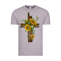 Vintage Zinc sunflower cross Vintage Tee - texasbilliewilder