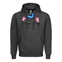 Charcoal Heather embrace change Zipper Hoodie - JahusDesignShop