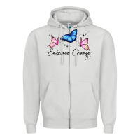 Dove Grey embrace change Zipper Hoodie - JahusDesignShop