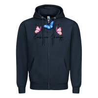 Navy embrace change Zipper Hoodie - JahusDesignShop