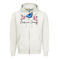 Oatmeal Heather embrace change Zipper Hoodie - JahusDesignShop