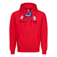 Red embrace change Zipper Hoodie - JahusDesignShop