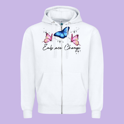 Embrace Change Zipper Hoodie Designed By Jahusdesignshop
