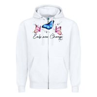 White embrace change Zipper Hoodie - JahusDesignShop