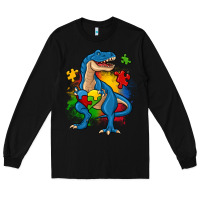 Black autism trex Long Sleeve Tee - Zillion Design Studio