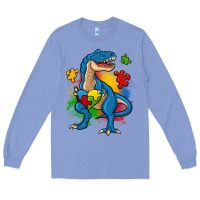 Colony Blue autism trex Long Sleeve Tee - Zillion Design Studio