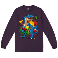 Plum autism trex Long Sleeve Tee - Zillion Design Studio
