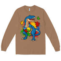 Toasted Coconut autism trex Long Sleeve Tee - Zillion Design Studio