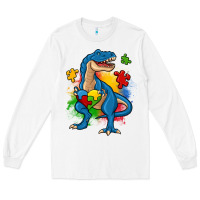 White autism trex Long Sleeve Tee - Zillion Design Studio