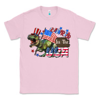 Bubblegum Pink Rawrrr in the USA 4th of july Classic Tee - CowGirlArtShop