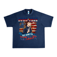 Navy born free but now im expensive Urban Heavy Tee - texasbilliewilder