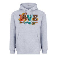 Heather Grey love horses  leather turquoise leopard Heavyweight Hoodie - Artiststas