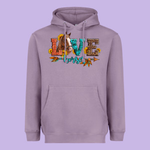 Love Horses  Leather Turquoise Leopard Heavyweight Hoodie Designed By Artiststas