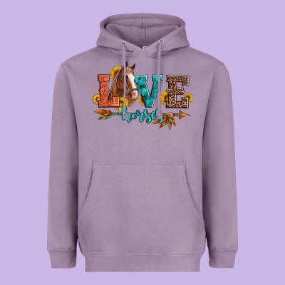 Love Horses  Leather Turquoise Leopard Heavyweight Hoodie Designed By Artiststas