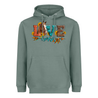Sage love horses  leather turquoise leopard Heavyweight Hoodie - Artiststas
