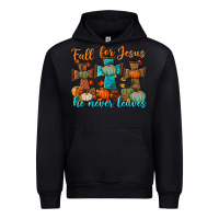 Black fall for jesus he never leaves Urban Hoodie - BundleAndBundleShop