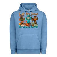Pigment Pebble Blue fall for jesus he never leaves Urban Hoodie - BundleAndBundleShop