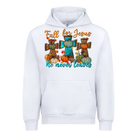 White fall for jesus he never leaves Urban Hoodie - BundleAndBundleShop