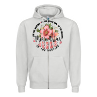 Dove Grey there was jesus Zipper Hoodie - JahusDesignShop