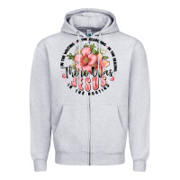 Heather Grey there was jesus Zipper Hoodie - JahusDesignShop