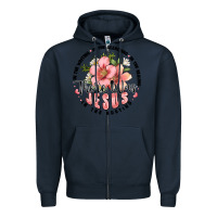 Navy there was jesus Zipper Hoodie - JahusDesignShop