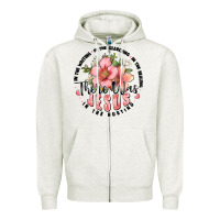 Oatmeal Heather there was jesus Zipper Hoodie - JahusDesignShop