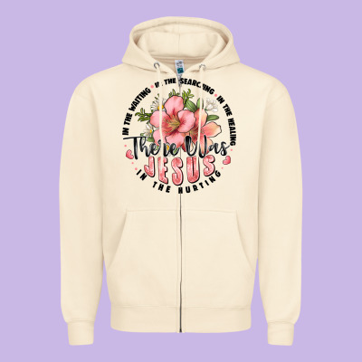There Was Jesus Zipper Hoodie Designed By Jahusdesignshop