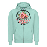 Seafoam there was jesus Zipper Hoodie - JahusDesignShop